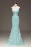 Paillettes Sparkly Mermaid Prom Dress con fessura