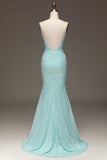 Paillettes Sparkly Mermaid Prom Dress con fessura