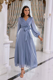 Blu Maniche Lunghe Mother Dress