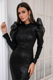 Paillettes nere Bodycon Party Dress