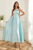 Una spalla Light Green Mother Dress