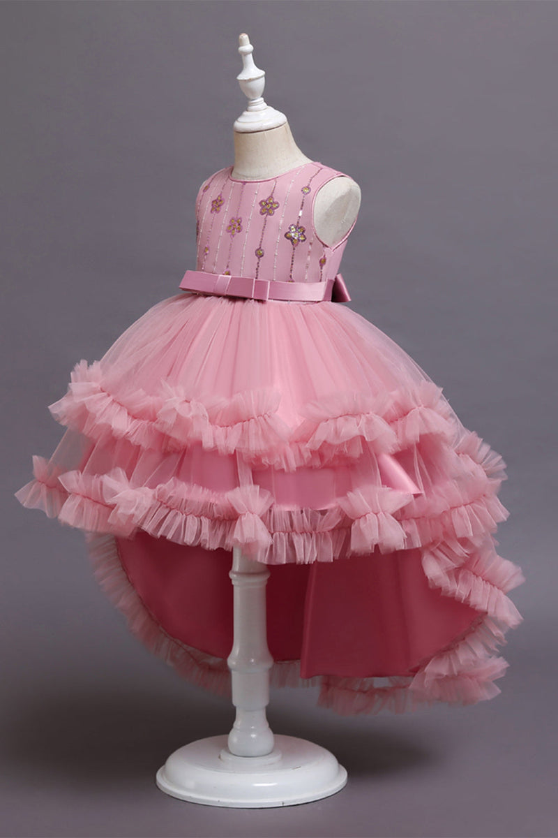 Carica l&#39;immagine nel visualizzatore di Gallery, Blush High Low Tiered Flower Girl Dress
