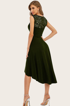 Abito in pizzo verde high low jewel army