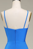 Hot Pink Spaghetti Straps A-line Prom Dress con pieghe