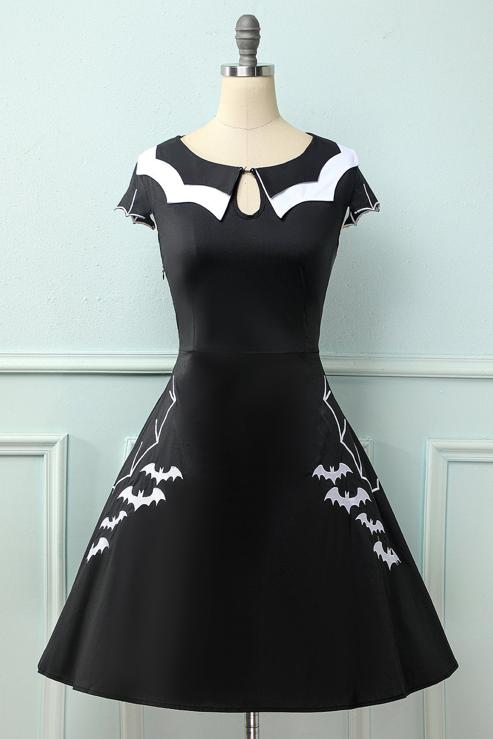 Abito nero 1950S Bat Cape Swing