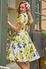 Carica l&#39;immagine nel visualizzatore di Gallery, Vintage Lemon Print Vestiti Anni 50 Abito Swing