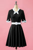 Carica l&#39;immagine nel visualizzatore di Gallery, Verde Patchwork scollo a V swing Party Dress
