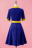 Carica l&#39;immagine nel visualizzatore di Gallery, Verde Patchwork scollo a V swing Party Dress