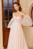Carica l&#39;immagine nel visualizzatore di Gallery, Abito da sposa a pois rosa con maniche a sbuffo