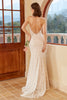 Carica l&#39;immagine nel visualizzatore di Gallery, Sirena Halter Abito da sposa in pizzo bianco con Sweep Train