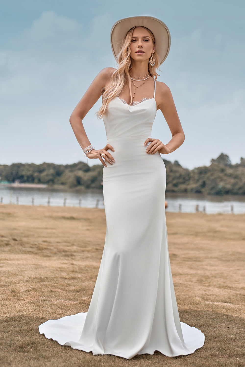 Sposa Vestito Semplice Abito Da Sposa Bianco Semplice Con