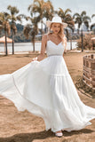 A-Line semplice Long Beach abito da sposa semplice