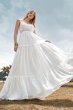 A-Line semplice Long Beach abito da sposa semplice