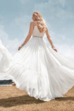 A-Line semplice Long Beach abito da sposa semplice