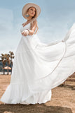 A-Line semplice Long Beach abito da sposa semplice