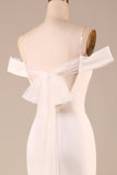Semplice avorio sirena stringato-up posteriore lungo abito da sposa