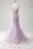 Carica l&#39;immagine nel visualizzatore di Gallery, Malva Off The Shoulder Lungo Ricamato Mermaid Prom Dress Slit