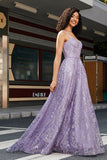Princess A Line Spaghetti Straps Corsetto Prom Dress con perline