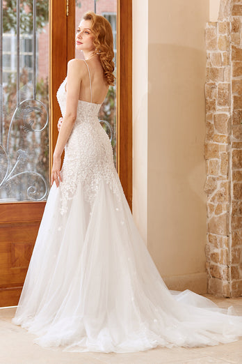Mermaid Chruch Sweep Train Abito da sposa