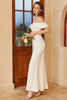 Carica l&#39;immagine nel visualizzatore di Gallery, Semplice abito da sposa Boho off the shoulder