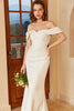Carica l&#39;immagine nel visualizzatore di Gallery, Semplice abito da sposa Boho off the shoulder