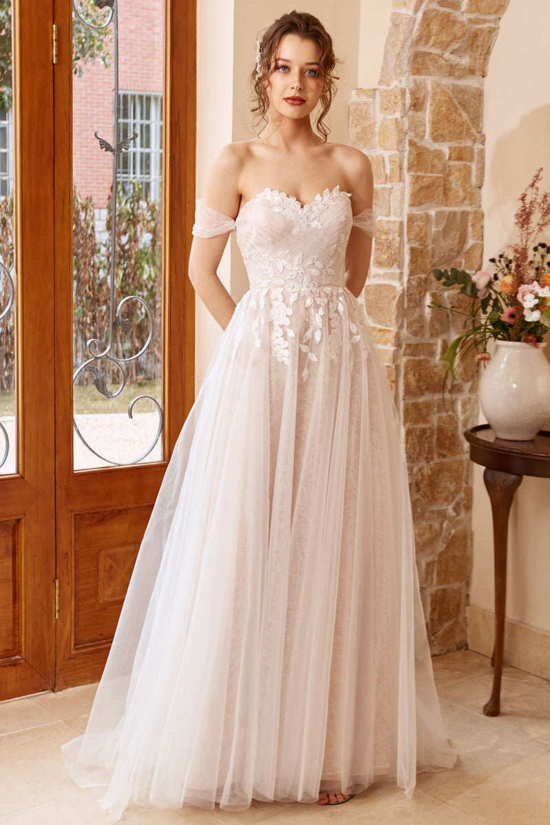 Carica l&#39;immagine nel visualizzatore di Gallery, Appliques Tulle Halter Abito da sposa