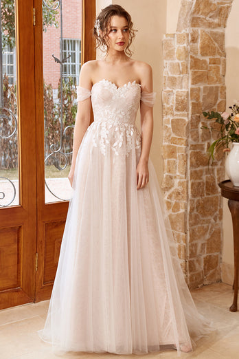 Appliques Tulle Halter Abito da sposa