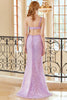 Carica l&#39;immagine nel visualizzatore di Gallery, Fodero Una Spalla Light Purple Paillettes Long Prom Dress con Split Front