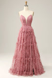 Sweetheart A-Line Dusty Rose Long Prom Dress