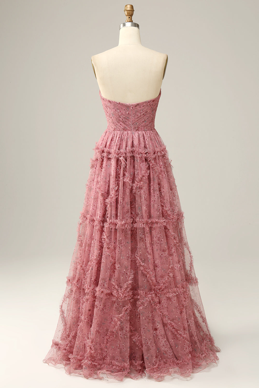 Sweetheart A-Line Dusty Rose Long Prom Dress