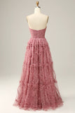 Sweetheart A-Line Dusty Rose Long Prom Dress