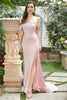 Carica l&#39;immagine nel visualizzatore di Gallery, Blush Off The Shoulder Mermaid Prom Dress