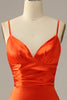 Carica l&#39;immagine nel visualizzatore di Gallery, Spaghetti Arancioni Cinghie Mermaid Prom Dress