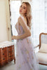 Carica l&#39;immagine nel visualizzatore di Gallery, Tulle lavanda A Line Corsetto Plus Size Prom Dress con ricamato