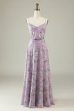 Abito da damigella di chiffon Boho fiore bianco nero