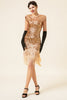 Carica l&#39;immagine nel visualizzatore di Gallery, Maniche rosa con paillettes frange 1920s Gatsby Flapper Dress con set di accessori anni &#39;20