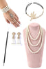 Carica l&#39;immagine nel visualizzatore di Gallery, Vestito Flapper di paillettes rosa con set di accessori del 20