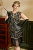 Carica l&#39;immagine nel visualizzatore di Gallery, Golden Sequins Plus Size 1920s Gatsby Dress con set di accessori anni &#39;20