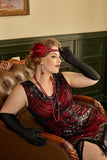 Vestito rosso Plus Size 1920s Gatsby con set di accessori anni '20
