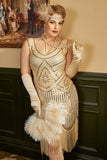 Albicocca Plus Size 1920s Gatsby Dress con set di accessori anni '20