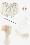 Albicocca Plus Size 1920s Gatsby Dress con set di accessori anni '20
