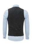 Gilet da uomo nero con rever scialle con 6 pezzi set di accessori