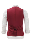 Gilet da uomo con catena bordeaux con set di accessori da 5 pezzi