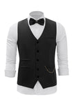 Gilet da uomo a catena nera con set di accessori in 5 pezzi