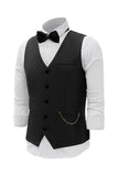 Gilet da uomo a catena nera con set di accessori in 5 pezzi