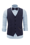 Gilet da uomo con catena Navy con set di accessori in 5 pezzi