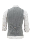 Gilet da uomo gessato grigio chiaro con set di accessori in 5 pezzi