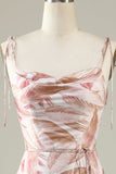 Abito da damigella d'onore a sirena floreale Boho blush