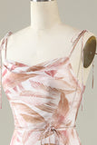 Abito da damigella d'onore a sirena floreale Boho blush