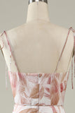 Abito da damigella d'onore a sirena floreale Boho blush